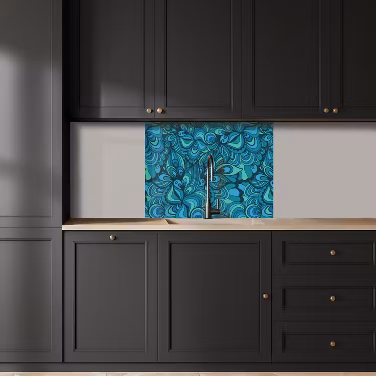 Crédence cuisine - Design - Vintage - Bleu - Turquoise — 5