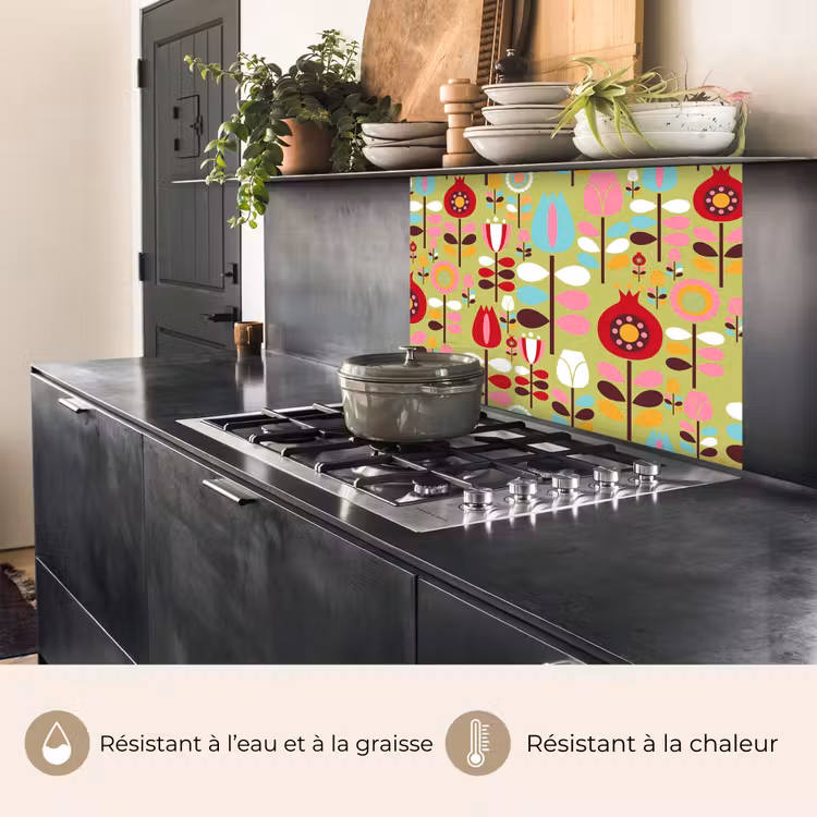 Crédence cuisine - Motifs - Fleurs - Couleurs — 4