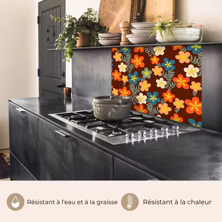 Crédence cuisine - Retro - Motifs - Fleurs - 1970 — 4