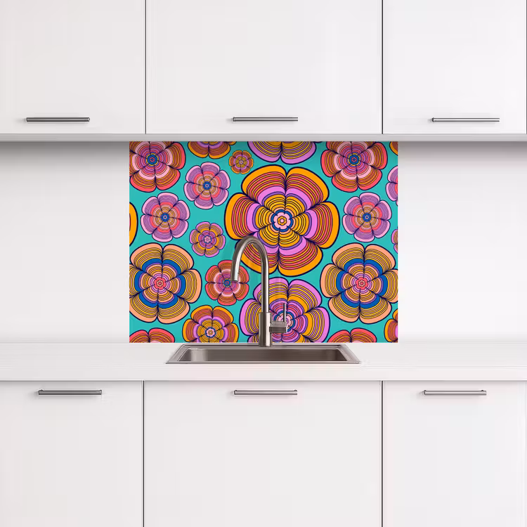 Crédence cuisine - Design - Flower Power - Couleurs — 3
