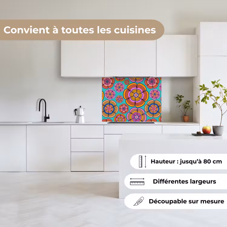 Crédence cuisine - Design - Flower Power - Couleurs — 6