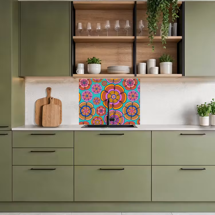 Crédence cuisine - Design - Flower Power - Couleurs — 7