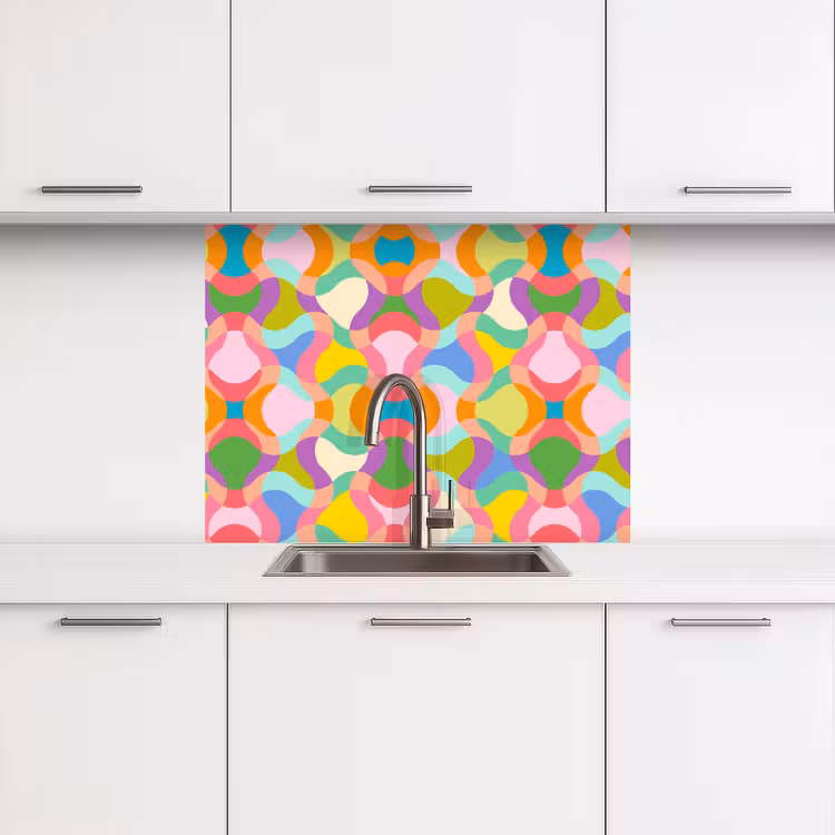 Crédence cuisine - Design - Abstrait - Couleurs - Rétro — 3