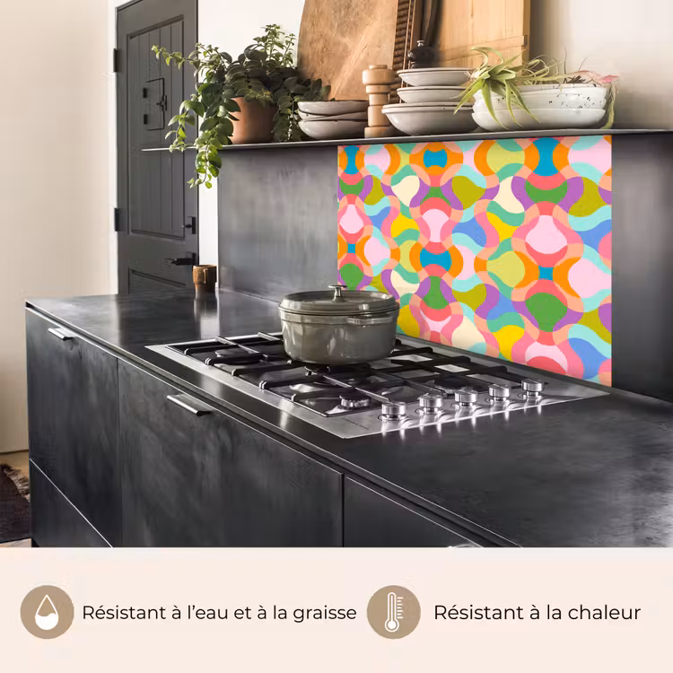 Crédence cuisine - Design - Abstrait - Couleurs - Rétro — 4