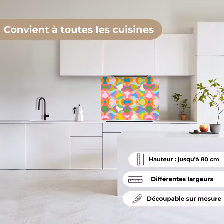 Crédence cuisine - Design - Abstrait - Couleurs - Rétro — 6