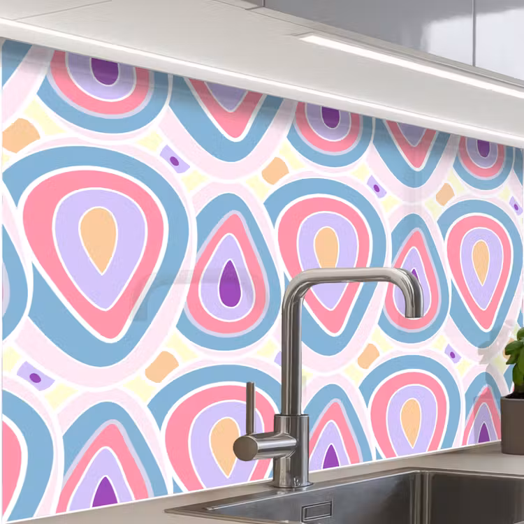 Crédence cuisine - Motif - Agate - Rétro - Violet — 1