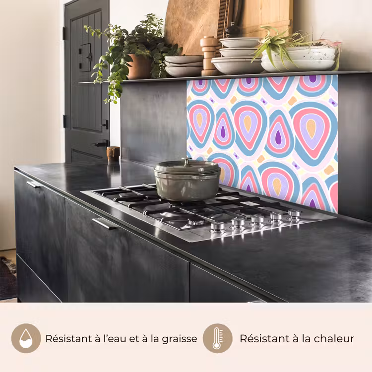 Crédence cuisine - Motif - Agate - Rétro - Violet — 4