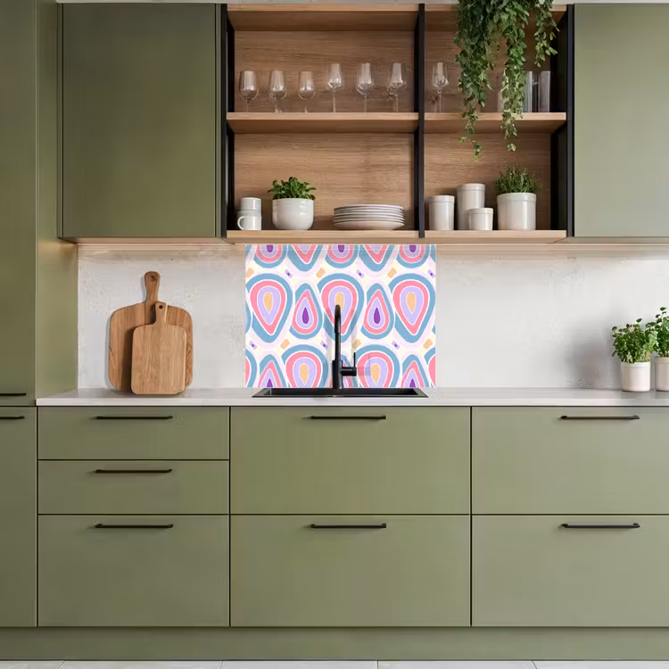 Crédence cuisine - Motif - Agate - Rétro - Violet — 7