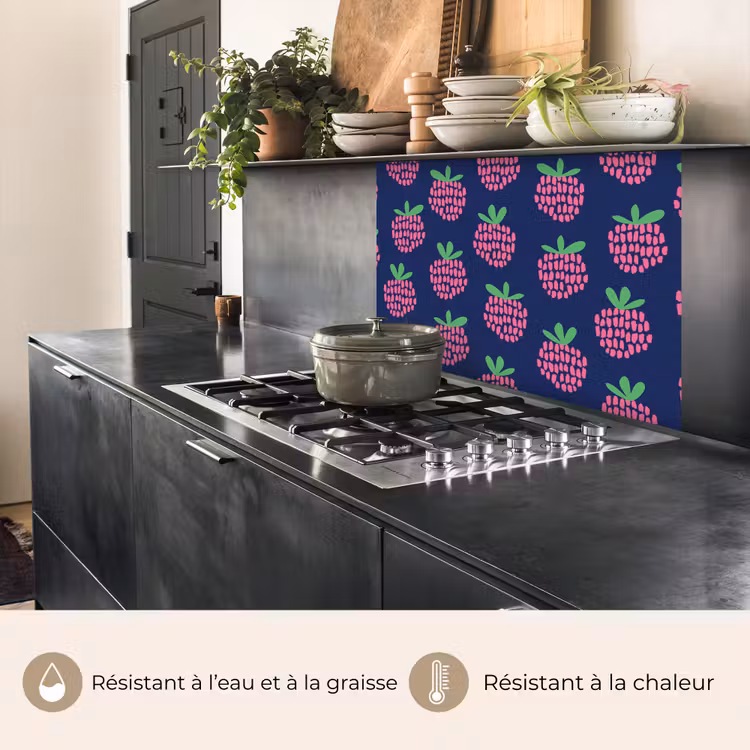 Crédence cuisine - Motif - Framboise - Rétro — 4