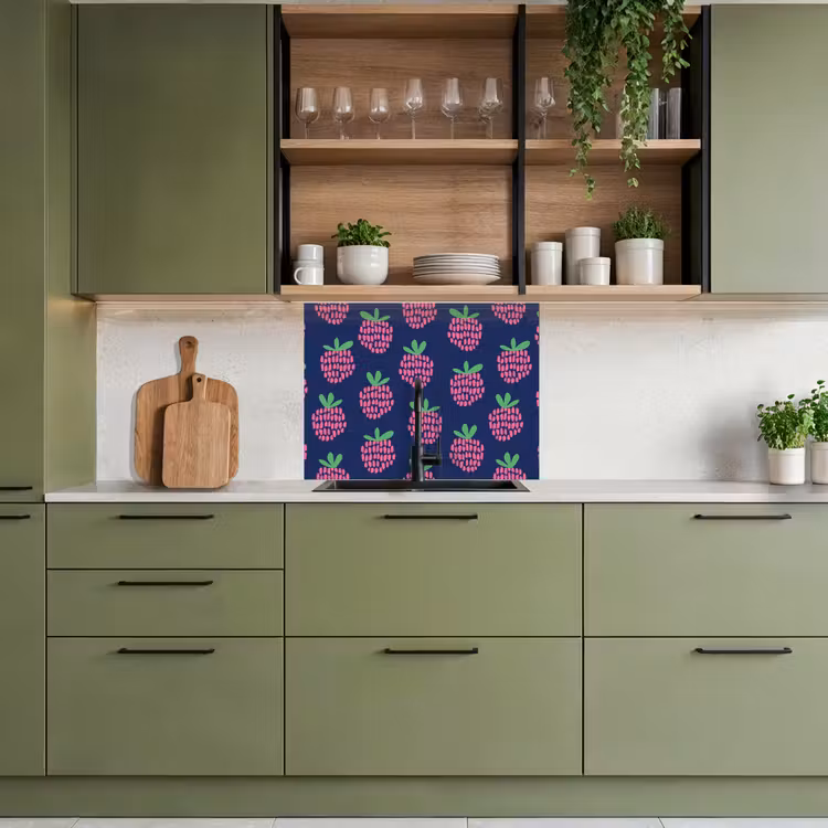 Crédence cuisine - Motif - Framboise - Rétro — 7