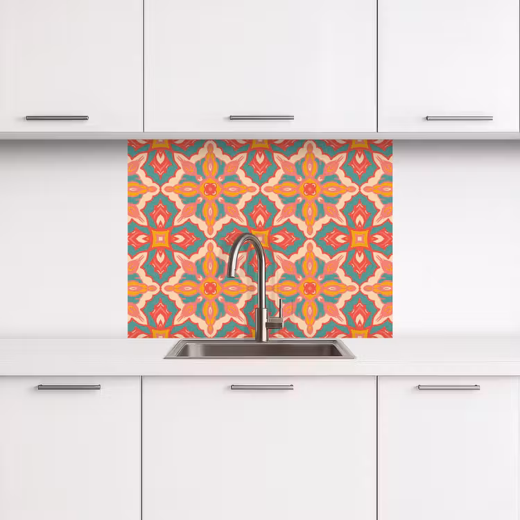 Crédence cuisine - Motif - Hippie - Orange — 3