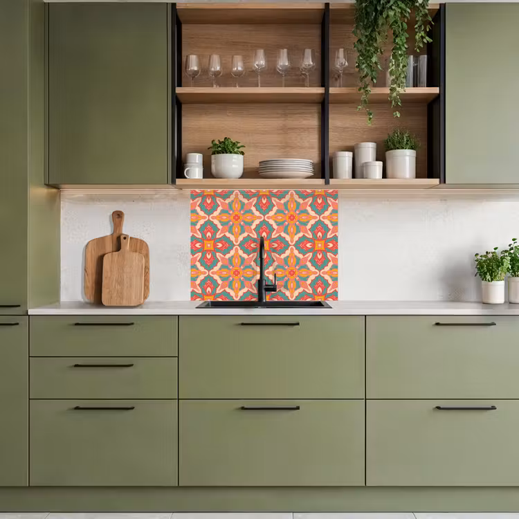 Crédence cuisine - Motif - Hippie - Orange — 7