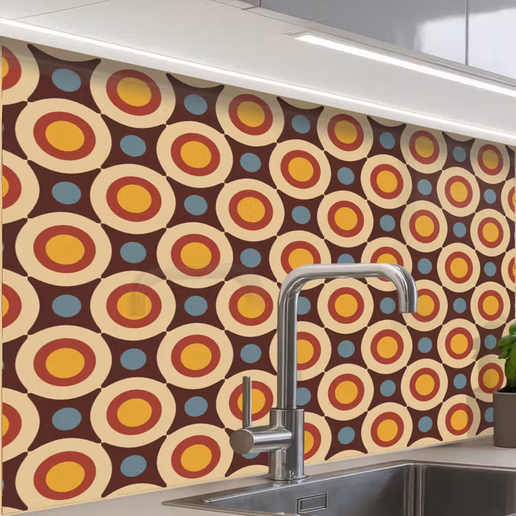 Crédence cuisine - Rétro - Vintage - Design - Cercle — 1