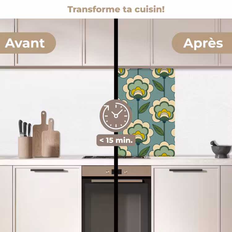 Crédence cuisine - Rétro - Design - 1970 - Fleur — 2