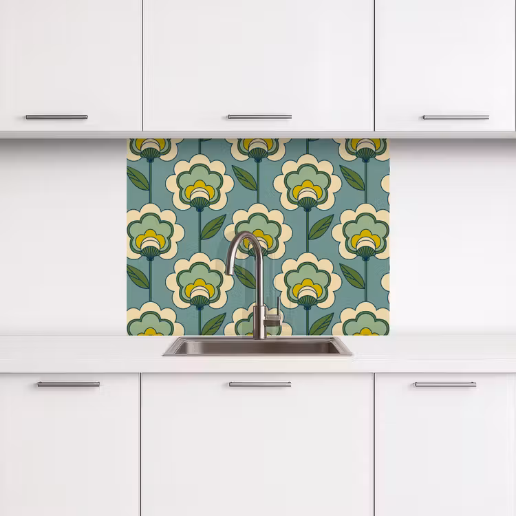 Crédence cuisine - Rétro - Design - 1970 - Fleur — 3