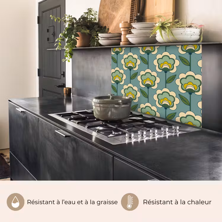 Crédence cuisine - Rétro - Design - 1970 - Fleur — 4