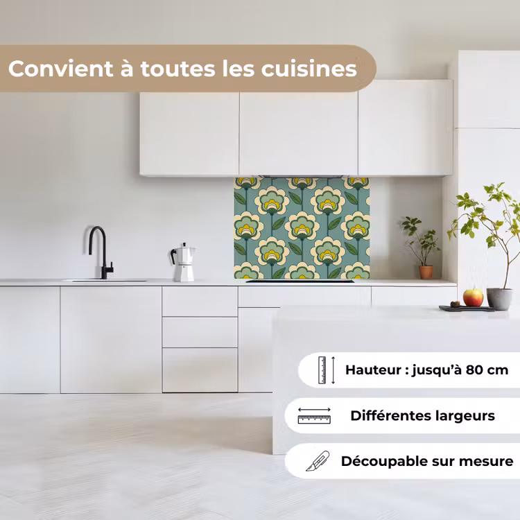 Crédence cuisine - Rétro - Design - 1970 - Fleur — 6