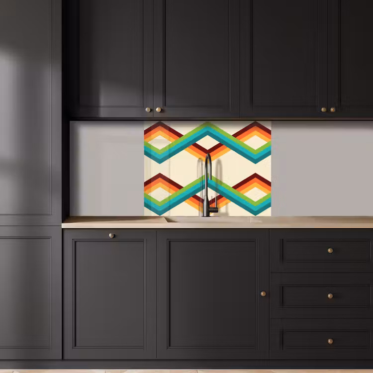 Crédence cuisine - Rétro - Rayures - Design - Seventies — 5