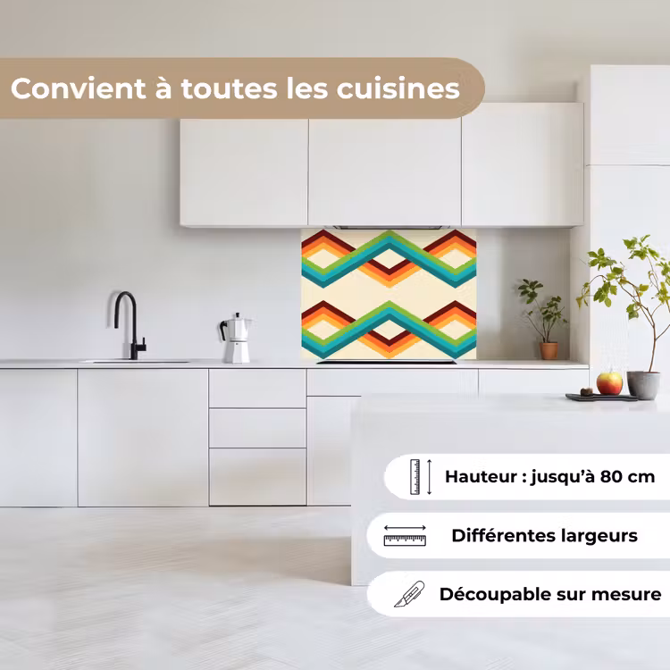 Crédence cuisine - Rétro - Rayures - Design - Seventies — 6