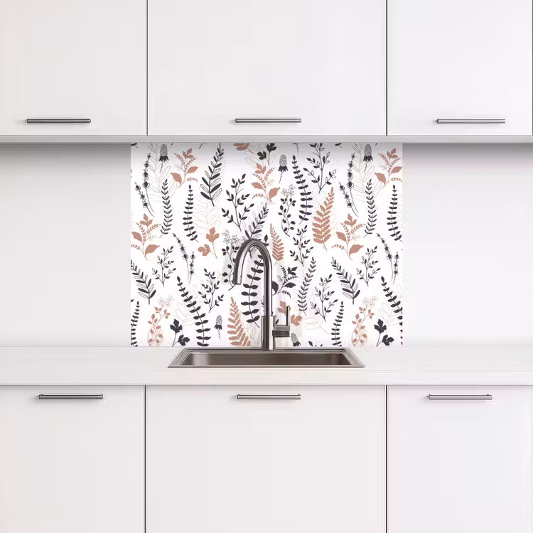 Crédence cuisine - Feuilles - Fleurs - Design — 3