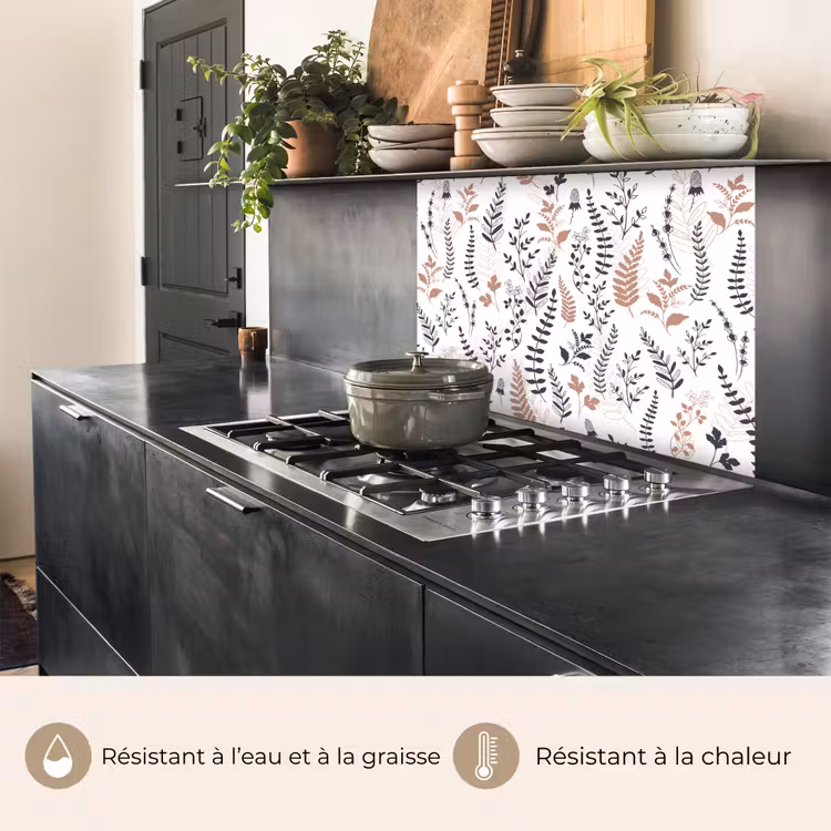 Crédence cuisine - Feuilles - Fleurs - Design — 4