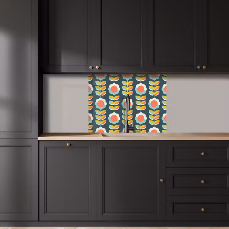 Crédence cuisine - Rétro - Fleurs - Scandinave — 5