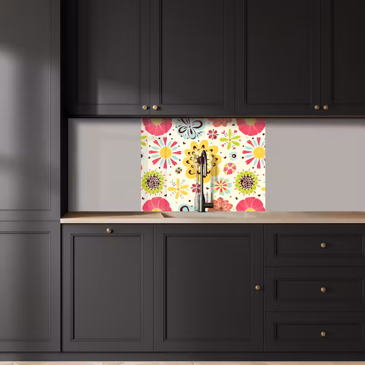 Crédence cuisine - Coeur - Fleurs - Motifs — 5