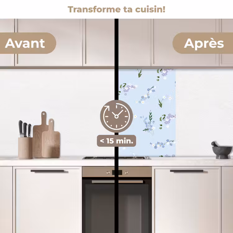 Crédence cuisine - Motif - Fleurs - Décoration — 2
