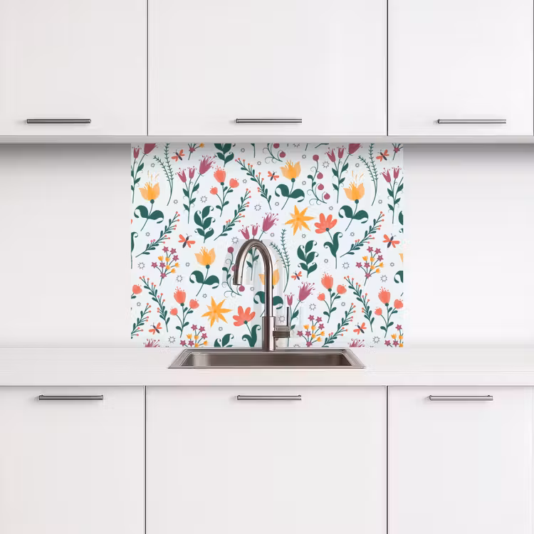Crédence cuisine - Motifs - Fleurs - Feuilles — 3