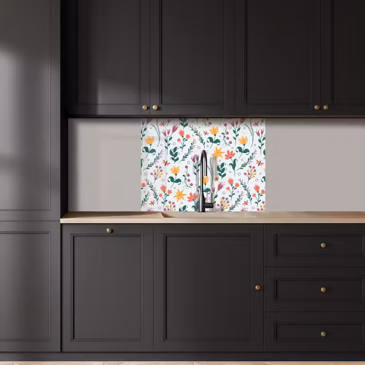 Crédence cuisine - Motifs - Fleurs - Feuilles — 5