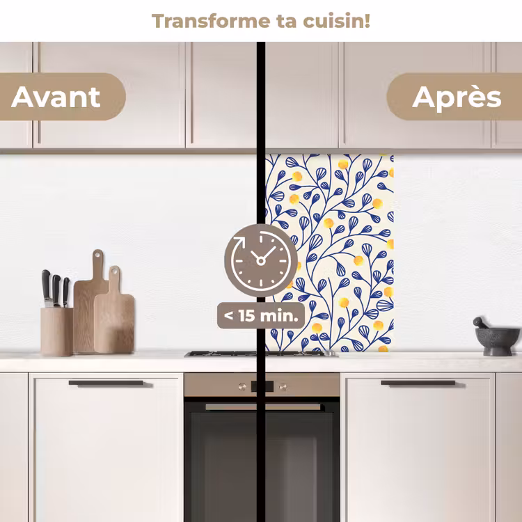 Crédence cuisine - Motifs - Jaune - Minimaliste — 2