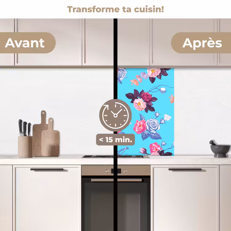 Crédence cuisine - Oiseaux - Fleurs - Motifs — 2