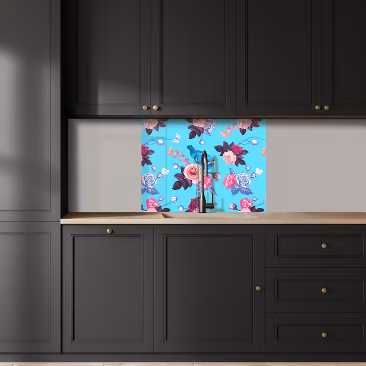 Crédence cuisine - Oiseaux - Fleurs - Motifs — 5