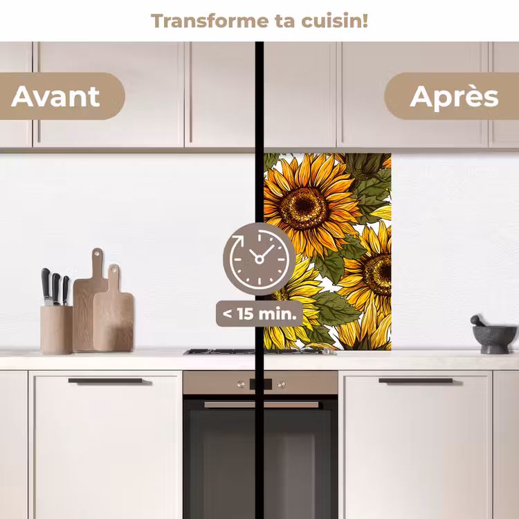 Crédence cuisine - Tournesol - Vintage - Design — 2
