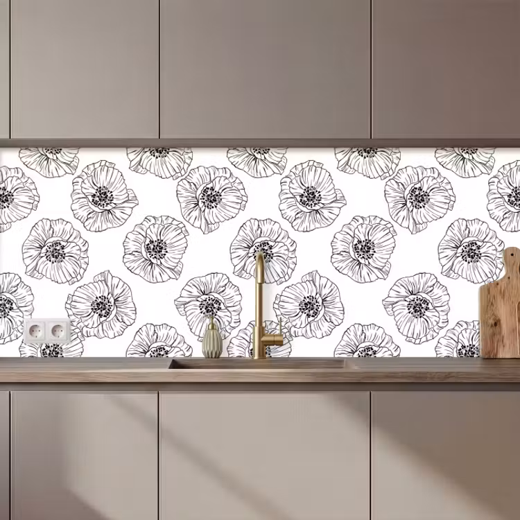 Crédence cuisine - Coquelicot - Fleurs - Design — 1