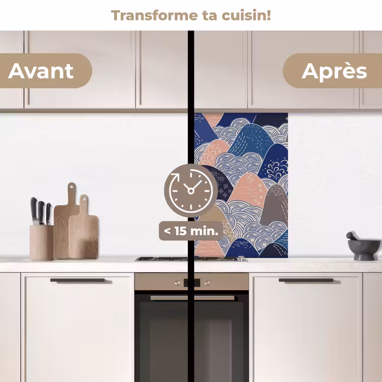 Crédence cuisine - Montagne - Pastel - Japonais - Motifs — 2