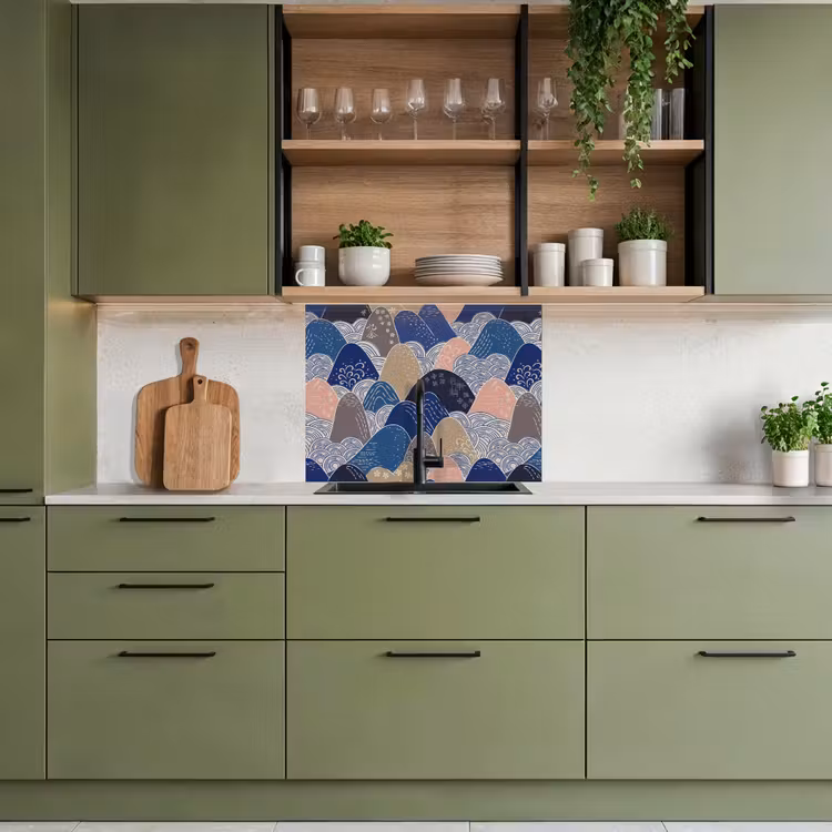 Crédence cuisine - Montagne - Pastel - Japonais - Motifs — 7