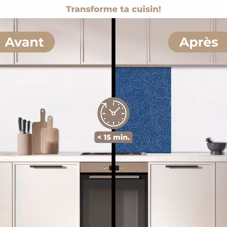 Crédence cuisine - Motif - Bleu - Japon — 2
