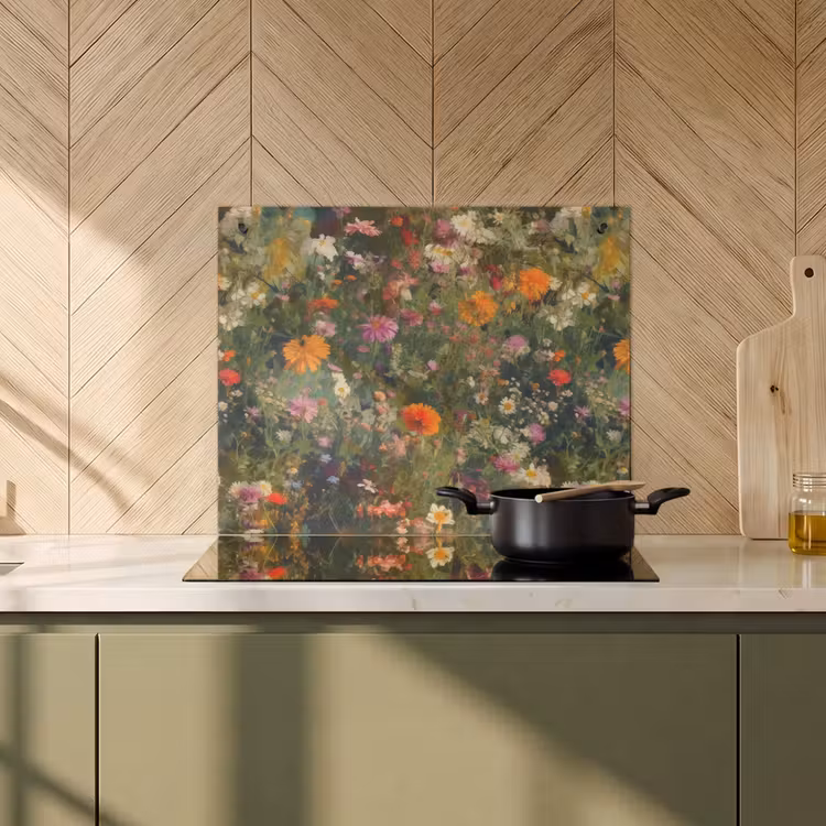 Beschemer à induction avec crochets - Champ de fleurs - Couleurs - Peinture — 1