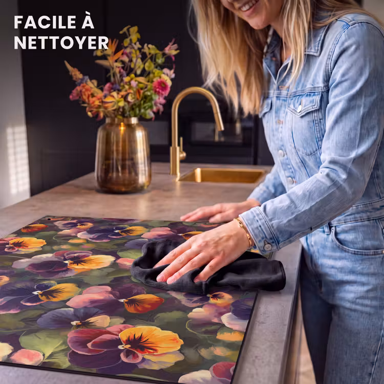 Beschemer à induction avec crochets - Chaud - Motif - Pinceau - Violettes — 5