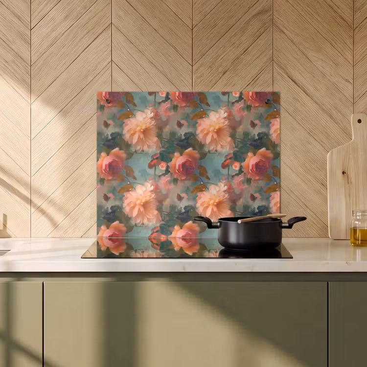 Beschemer à induction avec crochets - Rose - Motif - Fleurs — 1