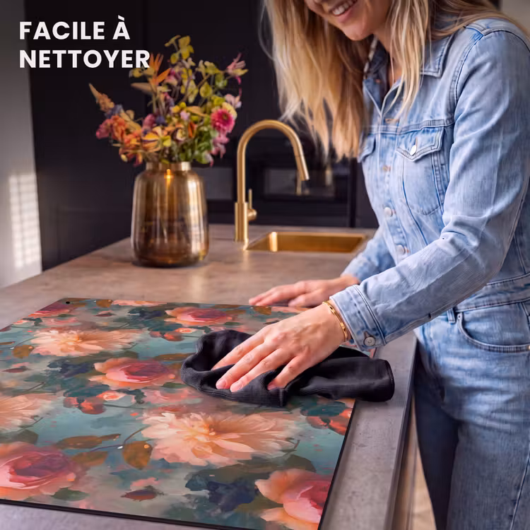 Beschemer à induction avec crochets - Rose - Motif - Fleurs — 5
