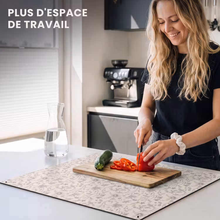 Beschemer à induction avec crochets - Motif - Fleurs - Violet — 6