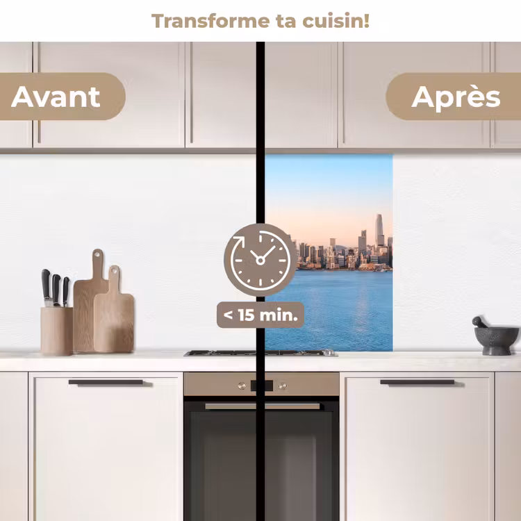 Crédence cuisine - Eau - Pont - Skyline - Moderne — 2