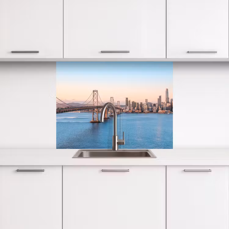 Crédence cuisine - Eau - Pont - Skyline - Moderne — 3