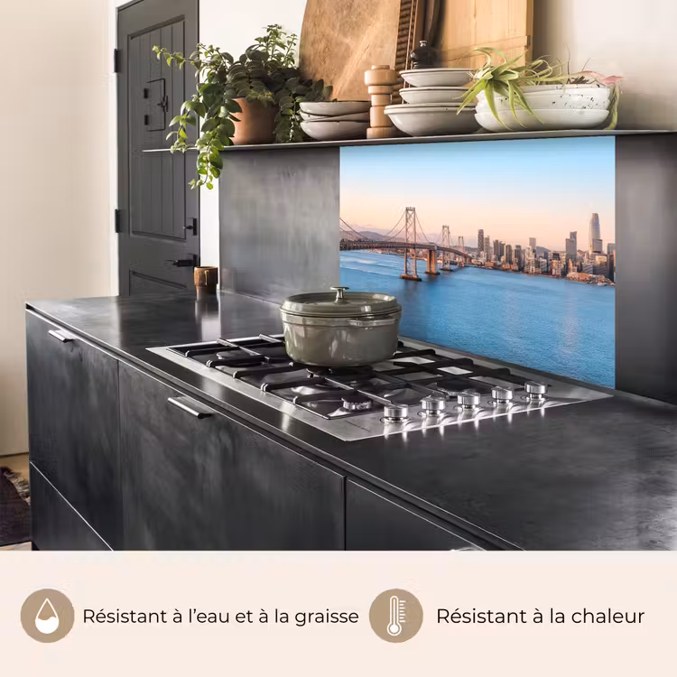 Crédence cuisine - Eau - Pont - Skyline - Moderne — 4