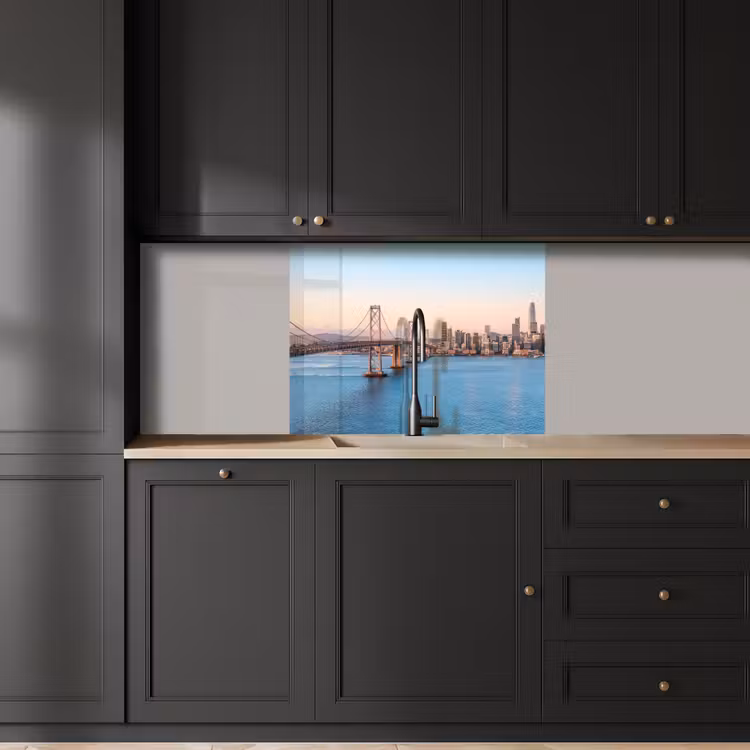 Crédence cuisine - Eau - Pont - Skyline - Moderne — 5