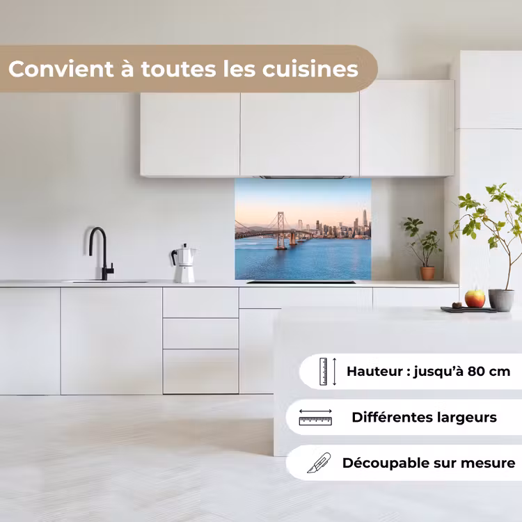 Crédence cuisine - Eau - Pont - Skyline - Moderne — 6