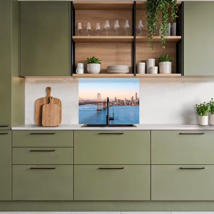 Crédence cuisine - Eau - Pont - Skyline - Moderne — 7