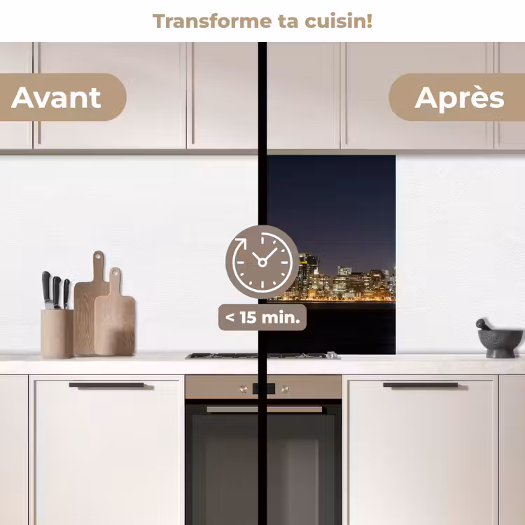 Crédence cuisine - Eclairage - Ciel - Gratte-ciel - Skyline — 2